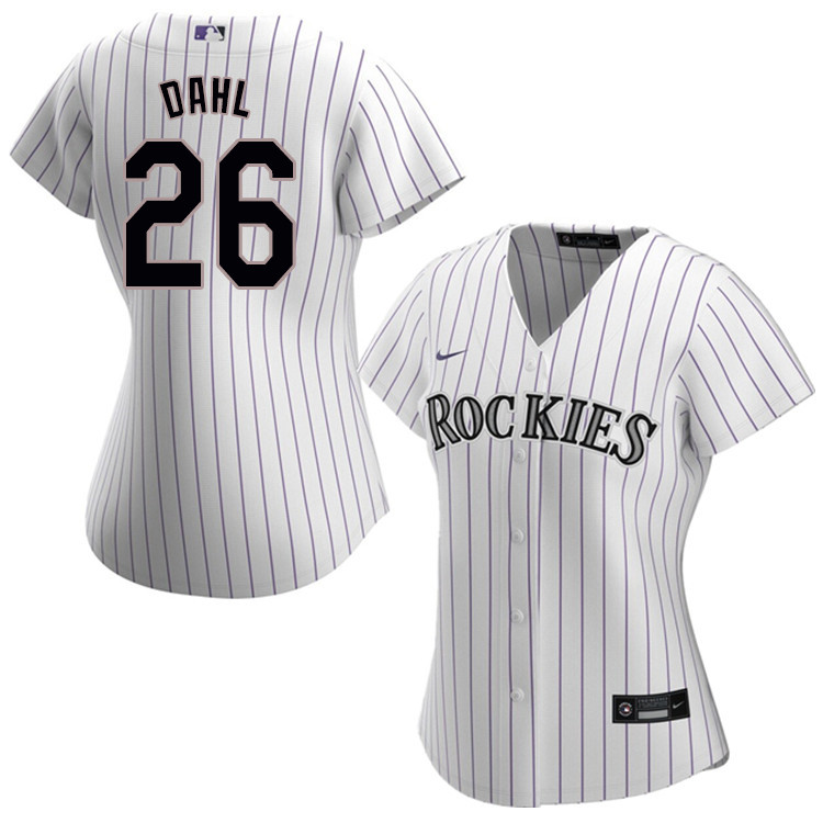 Nike Women #26 David Dahl Colorado Rockies Baseball Jerseys Sale-White